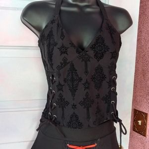 Killstar dbl corset Halter Top! 3 sizes, nwt in bags! Victorian Gothic corset!